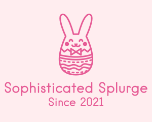 Pink Easter Egg Bunny  logo design