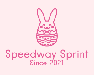 Pink Easter Egg Bunny  logo design