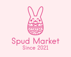 Pink Easter Egg Bunny  logo design