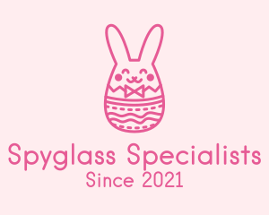 Pink Easter Egg Bunny  logo design