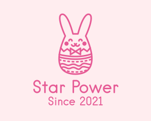 Pink Easter Egg Bunny  logo design