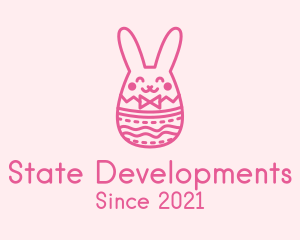 Pink Easter Egg Bunny  logo design