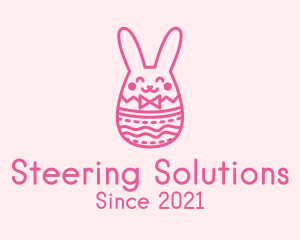 Pink Easter Egg Bunny  logo design