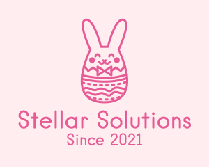 Pink Easter Egg Bunny  logo design