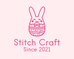 Pink Easter Egg Bunny  logo design