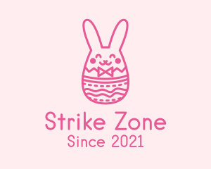 Pink Easter Egg Bunny  logo design