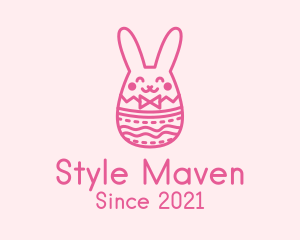 Pink Easter Egg Bunny  logo design