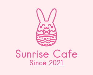 Pink Easter Egg Bunny  logo design