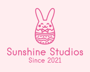 Pink Easter Egg Bunny  logo design