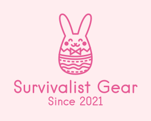 Pink Easter Egg Bunny  logo design