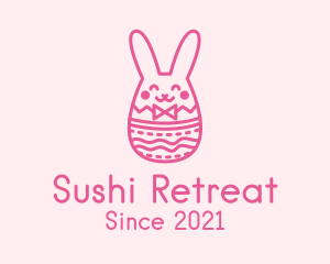 Pink Easter Egg Bunny  logo design