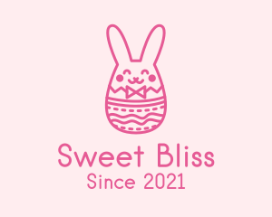 Pink Easter Egg Bunny  logo design