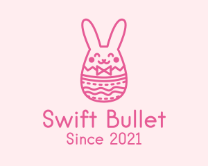 Pink Easter Egg Bunny  logo design