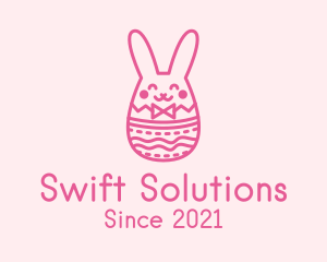 Pink Easter Egg Bunny  logo design