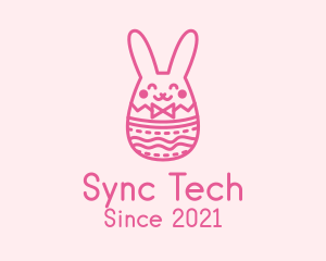 Pink Easter Egg Bunny  logo design