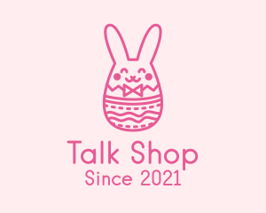 Pink Easter Egg Bunny  logo design