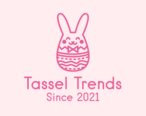 Pink Easter Egg Bunny  logo design