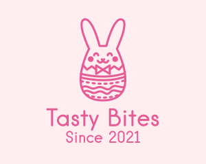 Pink Easter Egg Bunny  logo design