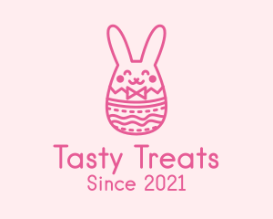 Pink Easter Egg Bunny  logo design