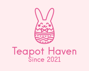 Pink Easter Egg Bunny  logo design