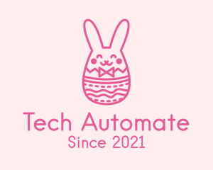 Pink Easter Egg Bunny  logo design