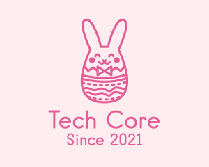 Pink Easter Egg Bunny  logo design