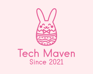 Pink Easter Egg Bunny  logo design