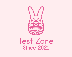 Pink Easter Egg Bunny  logo design