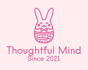 Pink Easter Egg Bunny  logo design