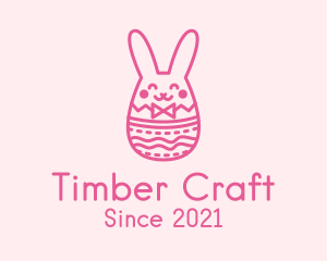 Pink Easter Egg Bunny  logo design