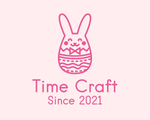 Pink Easter Egg Bunny  logo design