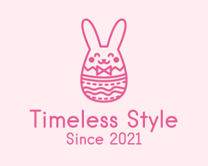 Pink Easter Egg Bunny  logo design