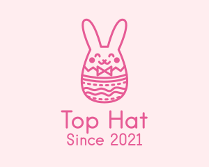 Pink Easter Egg Bunny  logo design