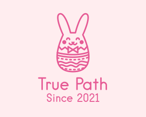 Pink Easter Egg Bunny  logo design