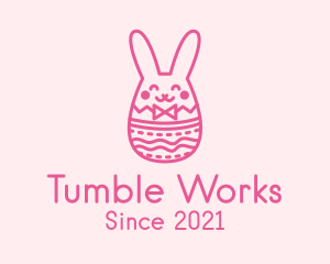 Pink Easter Egg Bunny  logo design