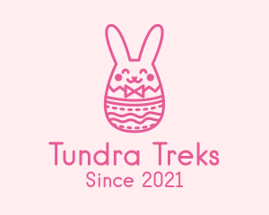 Pink Easter Egg Bunny  logo design