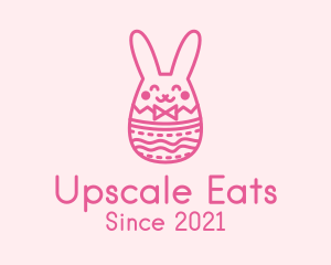 Pink Easter Egg Bunny  logo design