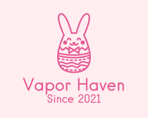 Pink Easter Egg Bunny  logo design