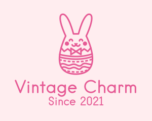 Pink Easter Egg Bunny  logo design