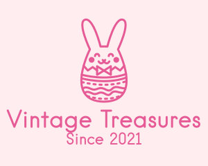 Pink Easter Egg Bunny  logo design