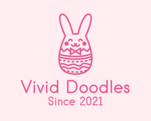 Pink Easter Egg Bunny  logo design