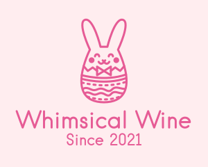 Pink Easter Egg Bunny  logo design