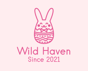 Pink Easter Egg Bunny  logo design