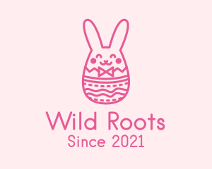 Pink Easter Egg Bunny  logo design