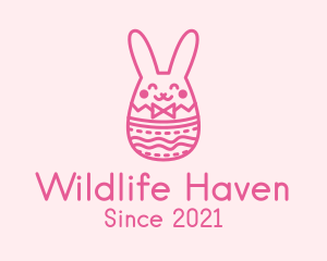 Pink Easter Egg Bunny  logo design