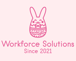 Pink Easter Egg Bunny  logo design