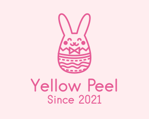 Pink Easter Egg Bunny  logo design