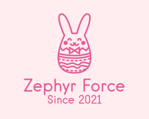 Pink Easter Egg Bunny  logo design