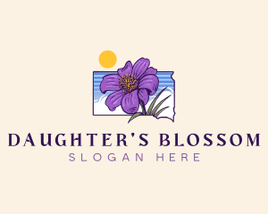 Pasque Flower South Dakota logo design