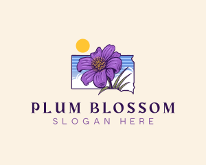 Pasque Flower South Dakota logo design